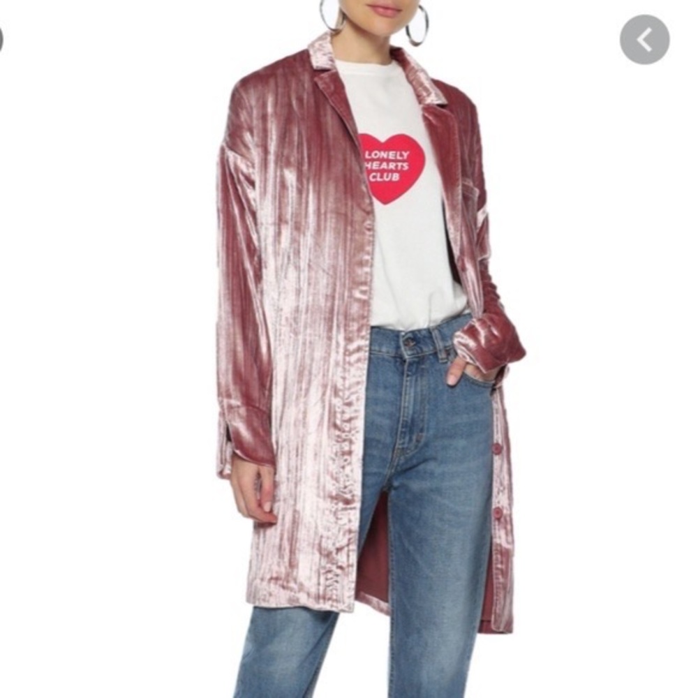 J BRAND Regan Crinkled-Velvet Jacket - M